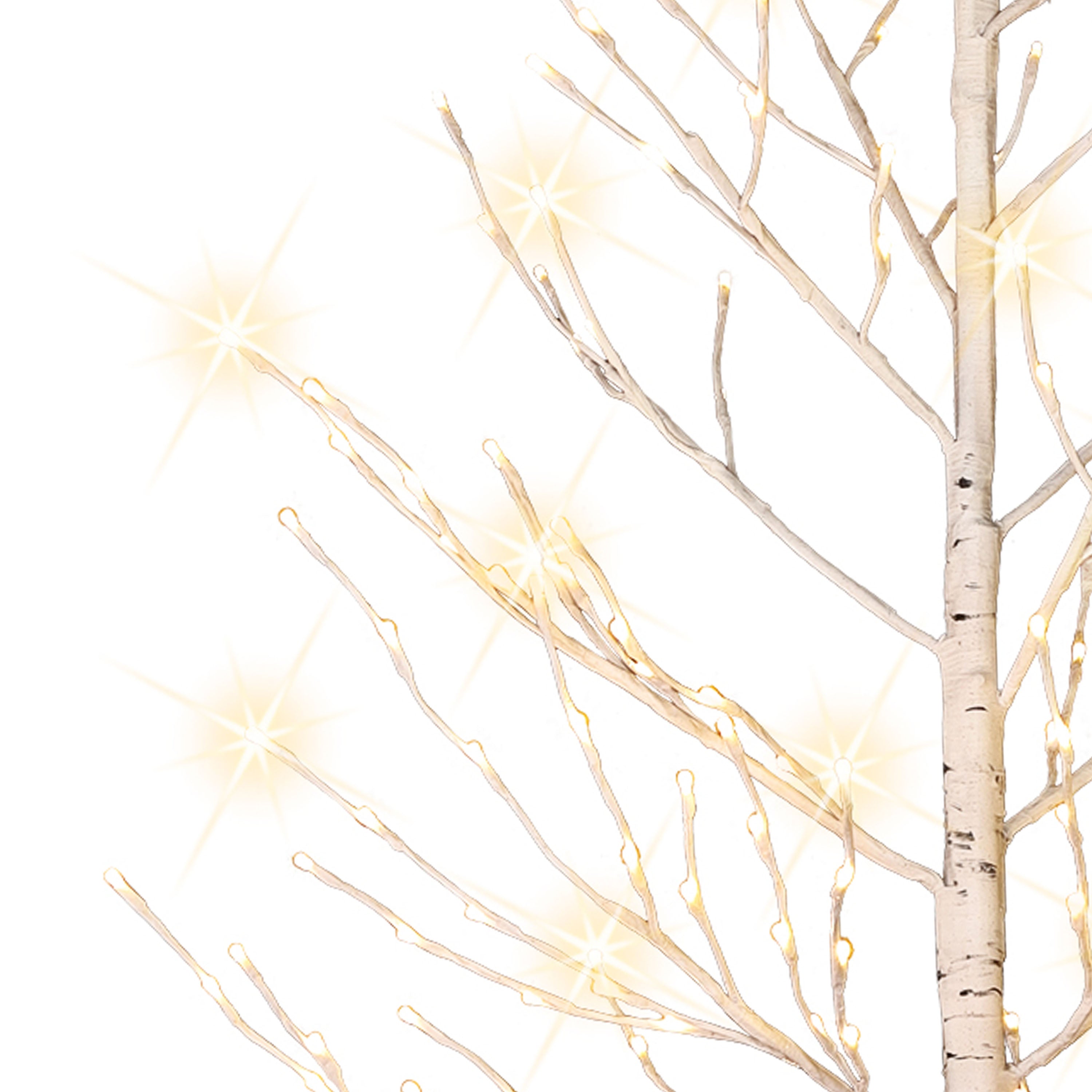 8ft Pre-Lit White Twig Tree